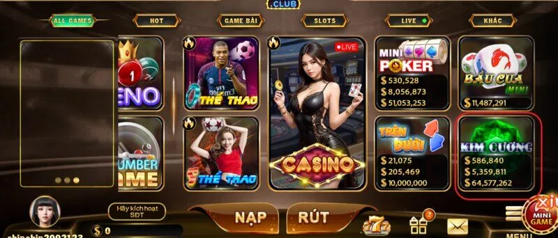 Mini game  Kim Cương Hit Club gây ấn tượng hiện nay